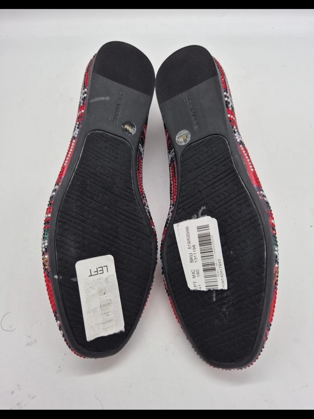 Alex Marie Red Plaid Rhinestone-Studded Ballet Flat - Picture 7 of 9
